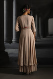 Champagne Double Layered Embroidered Dress (EM-06)
