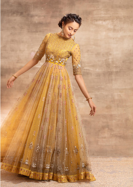 Antara Anarkali Set With a tulle skirt (SK-17)
