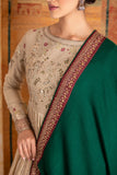 Emerald woolen Pashmina zardozi embroidered dushala ( SHAWL-01 )