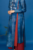 INDIGO & MAROON CYANOTYPE PRINTED TUNIC (1 PC)