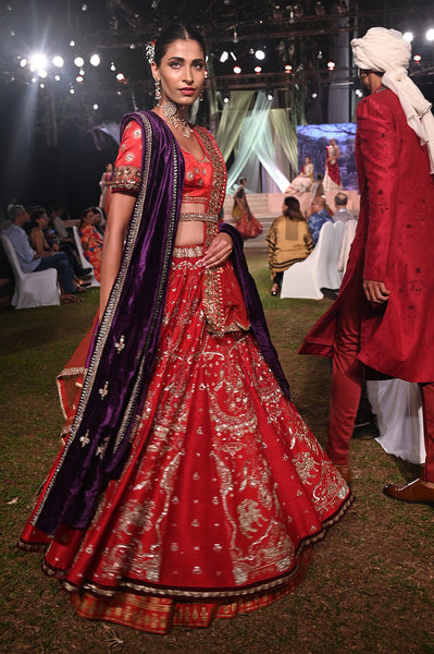 PURPLE VELVET EMBROIDERED DUSHALA (DUS-92)