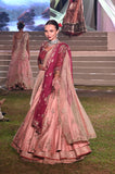 Ruby and old rose hand embroidered lehenga set  (SK-30A) 6 PCS