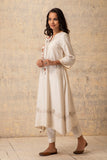 IVORY CHANDERI EMBROIDERED KURTA SET ( NR-01 )