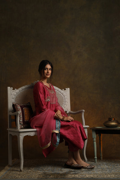 Marori Embroidered Kurta Comes Along With Embroidered Palazzo And Dupatta (YMN-03)