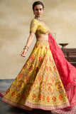 YELLOW HEAVY EMBROIDERED LEHENGA SET (FB-33)