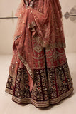 Old rose and ruby embroidered lehenga  (E-28/TL-123)