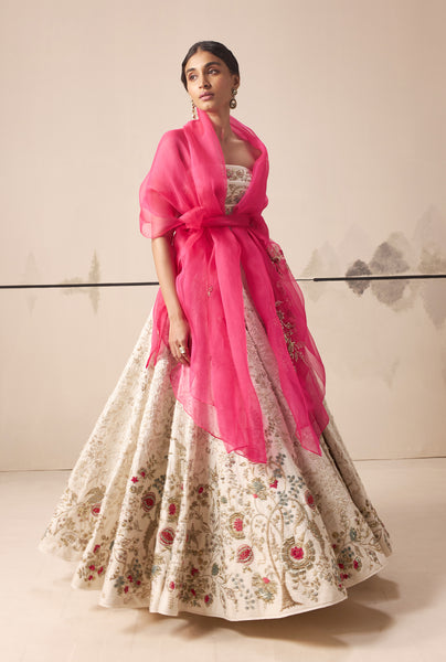 Ivory embroidered lehenga set (E-25/TL-118)