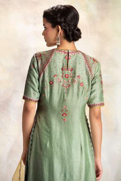 Fascinating Sage Green Embroidered Kurta Set (KK-20A)