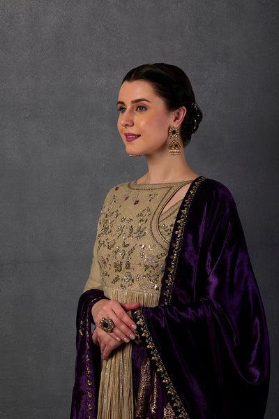 FALSA SILK VELVET EMBROIDERED DUSHALA ( MM-15/DUS )
