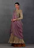 LAVENDER SILK ORGANZA EMBROIDERED DUPATTA (DUPATTA-08)