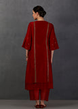 RED EMBROIDERED KURTA SET (YMN-13A)