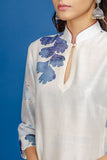WHITE & BLUE FERN PRINTED TUNIC (1 PC)