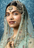 Beautiful & Pristine Embroidered Mint Anarkali Set With Dushala ( BRM Set-15 )