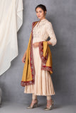 GOLD DUSHALA WITH MARRON EMBROIDERED BORDER (DUS-12/DUS)
