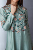 AQUA BLUE EMBROIDERED KURTA SET (3 PCS)