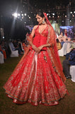 Red double layered embroidered lehenga set (FB-03, FB-05)