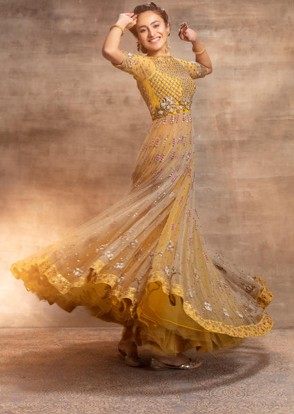 Antara Anarkali Set With a tulle skirt (SK-17)