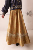 Charcoal embroidered blouse and Yellow brocade skirt set(E-10/TL-14)