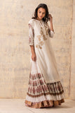 IVORY CHANDERI FOIL PRINTED & EMBROIDERED KURTA SET ( NR-05 )