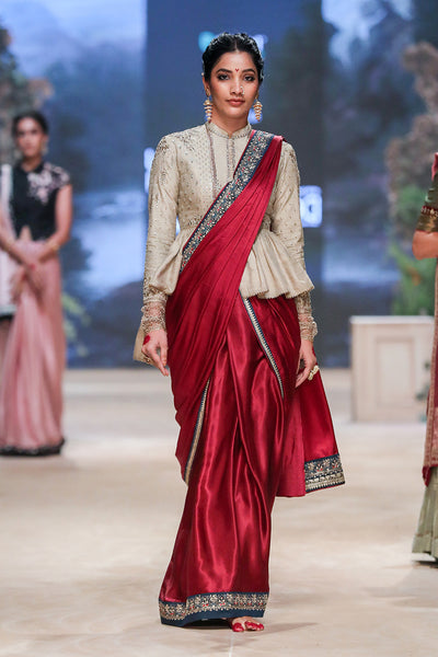 RUBY SILK SAREE SET (4 PCS)