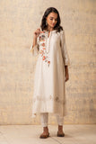 IVORY CHANDERI EMBROIDERED KURTA SET ( NR-01 )