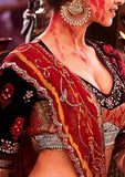 BLACK CHOLI CUT BLOUSE WITH TIE AND DYE LEHENGA AND BANDHANI DUPATTA (L-02)