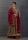 RED GEORGETTE TUSSAR PRINTED GOTA DUPATTA (RH-22/DUP)