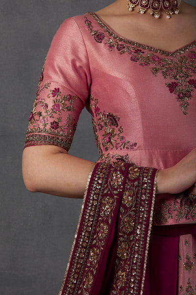 FALSA DOUBLE LAYERED EMBROIDERED LEHENGA SET ( FB-01A)