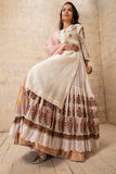 IVORY CHANDERI FOIL PRINTED & EMBROIDERED KURTA SET ( NR-05 )