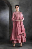 Dusty Pink floral embroidered & Gota detailed Angrakha Set (BV-04)