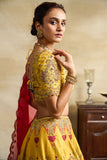 YELLOW HEAVY EMBROIDERED LEHENGA SET (FB-33)