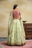 MINT TULLE HEAVY EMBROIDERED LEHANGA SET ( SK -16A )