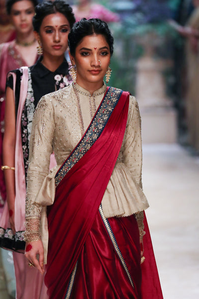 RUBY SILK SAREE SET (4 PCS)