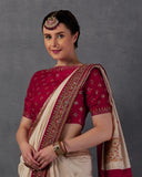 TOOSH BANDHANI EMBROIDERED SAREE SET ( KASH-03 )