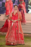 Red double layered embroidered lehenga set (FB-03, FB-05)