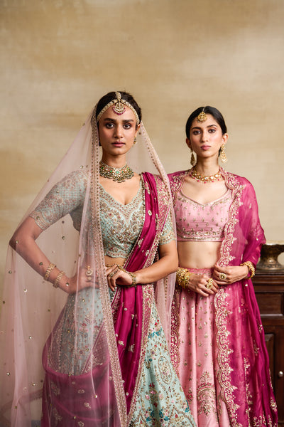 OLD ROSE EMBROIDERED LEHENGA SET ( FB-35)