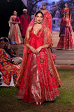 Red double layered embroidered lehenga set (FB-03, FB-05)