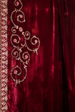 Ruby silk velvet floral jaal embroidered dushala ( DUS-64 )