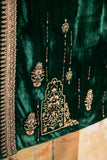 EMERALD SILK VELVET EMBROIDERED DUSHALA ( DUS-63 )