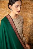 Emerald woolen Pashmina zardozi embroidered dushala ( SHAWL-01 )