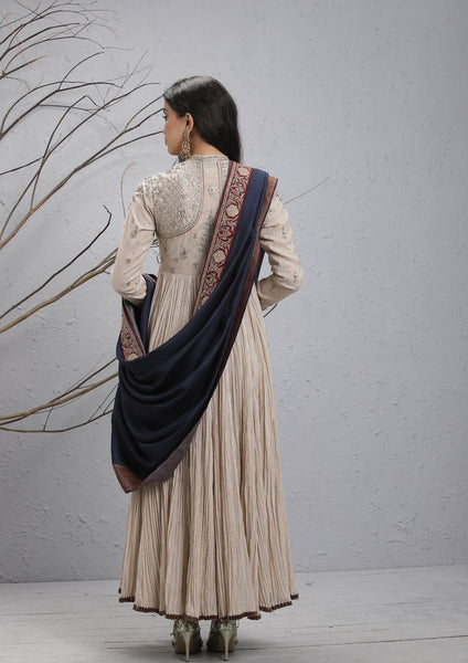 NAVY BLUE SILK EMBROIDERED DUSHALA (DUS-55)