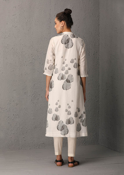 Ivory Tunic with leaf Print (PNK -05A) JUST ADDED