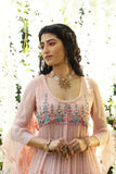 Graceful Blush Embroidered Tiered Anarkali Set (KK-44A/SK-32)