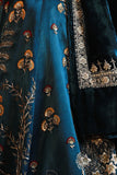Floral Embroidered Blue Lehanga Set with Velvet Dushala (K-18/29/WS-49)