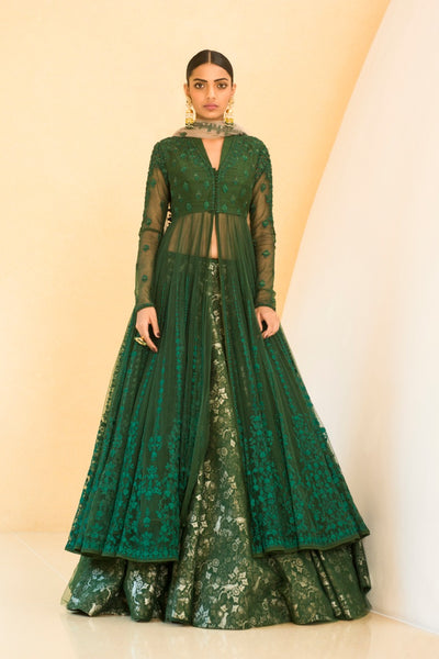 EYE CATCHING EMERALD GREEN ANARAKALI SET ( ALW-21 )