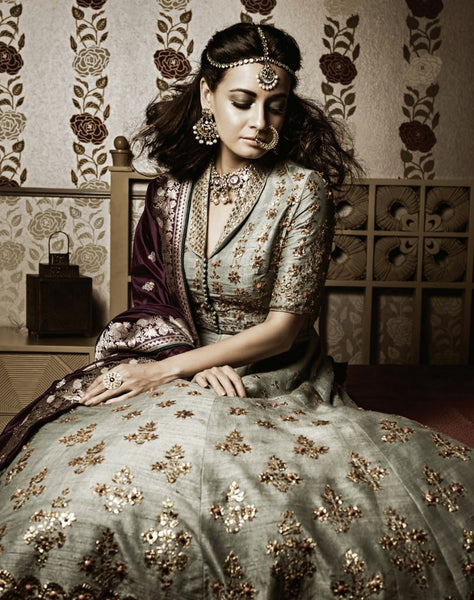 GOTA PATTI EMBROIDERED ANARKALI SET ( SK -21 )