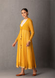 Mustard Anarkali Set With Inner & Pant ( INY - 29 )