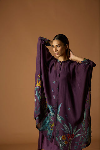 PURPLE SILK ORGANZA DRESS WITH CHANDERI INNER (SV-15)