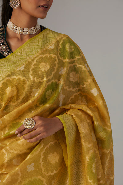 YELLOW & GREEN SAREE (NLB-52008)
