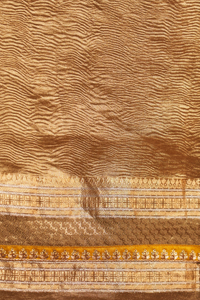 BROWN TISSUE DRILL SONA RUPA CRUSH SAREE SET (CHHAVI-21A)